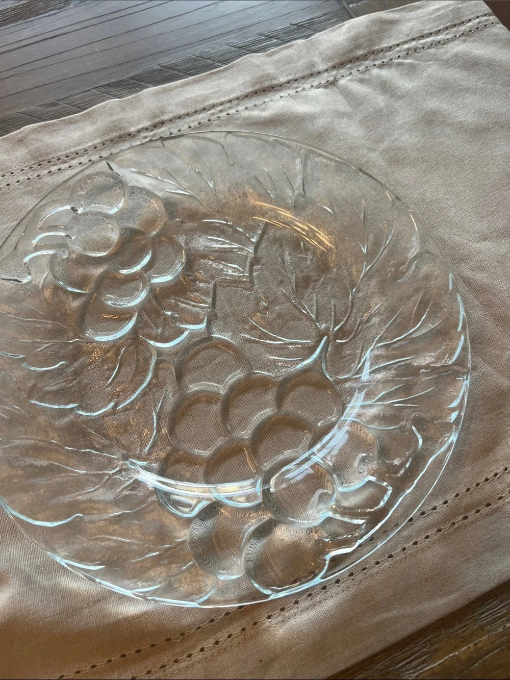 Clear Glass Fruit Motif Decorative Plate - Home Accents